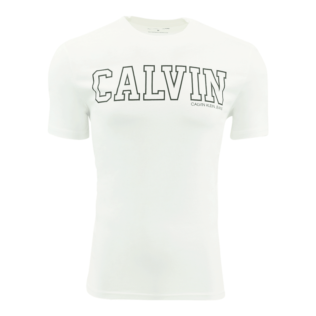 Calvin Klein Block Calvin Crew Neck Tee Brilliant White