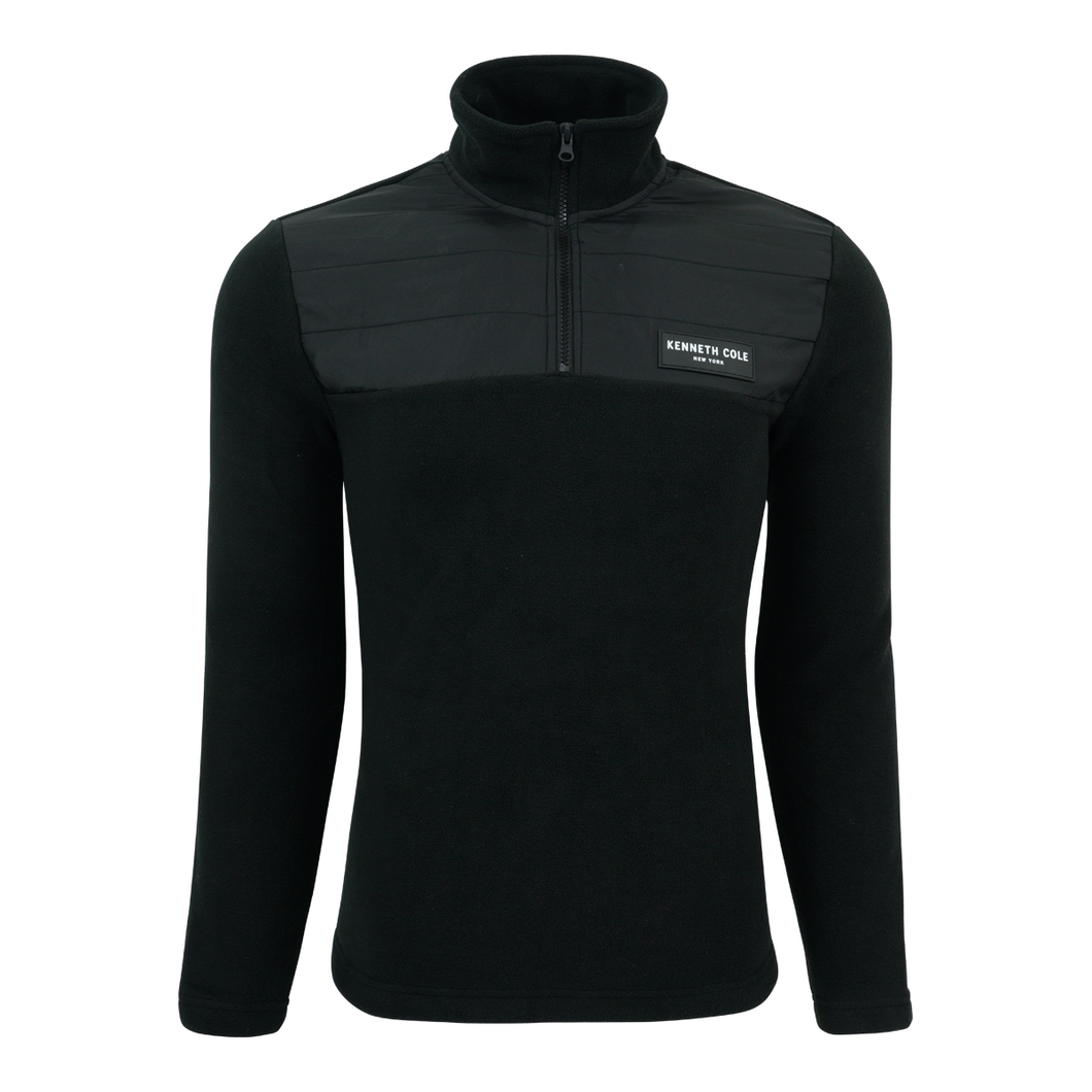 Kenneth Cole New York Men's Color Block Mock Neck 1/4 Zip Pullover