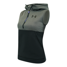 Load image into Gallery viewer, Under Armour Girl&#39;s Solid 1/4 Zip Fleece Hooded Vest Purple/Charcoal/Black XS
