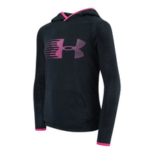 Load image into Gallery viewer, Under Armour Boy&#39;s Graphic Logo Heatgear L/S Hoodie Shirt Black/Pink M

